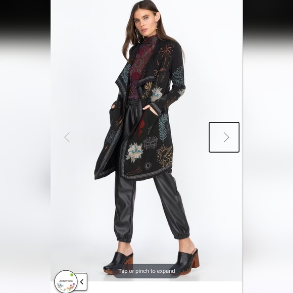 Johnny Was Black Sweater with Multicolor Embroidery - Picture 12 of 15